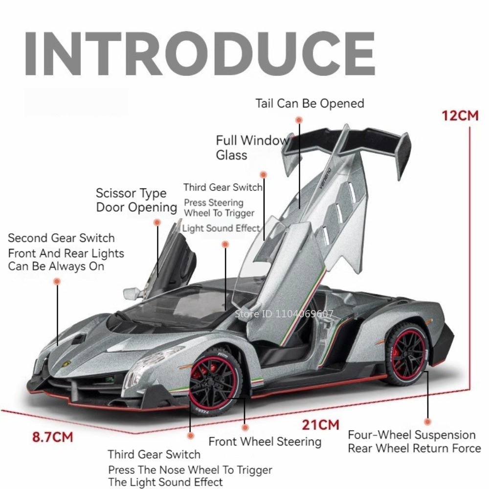 1:24 Scale Veneno Sports Car M - đánh giá và giá Model Kit Lamborghini