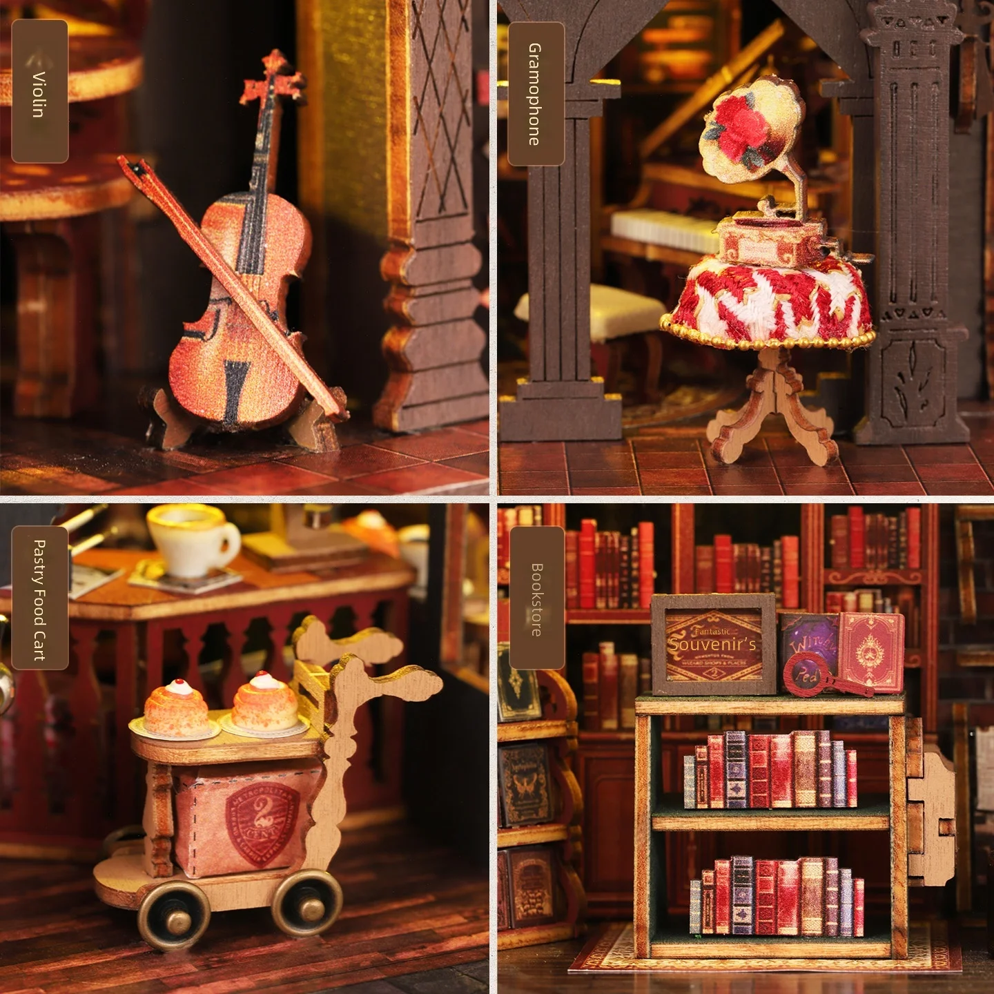 DIY 3D Wooden Coffee House Boo - đánh giá và giá Model Kit House