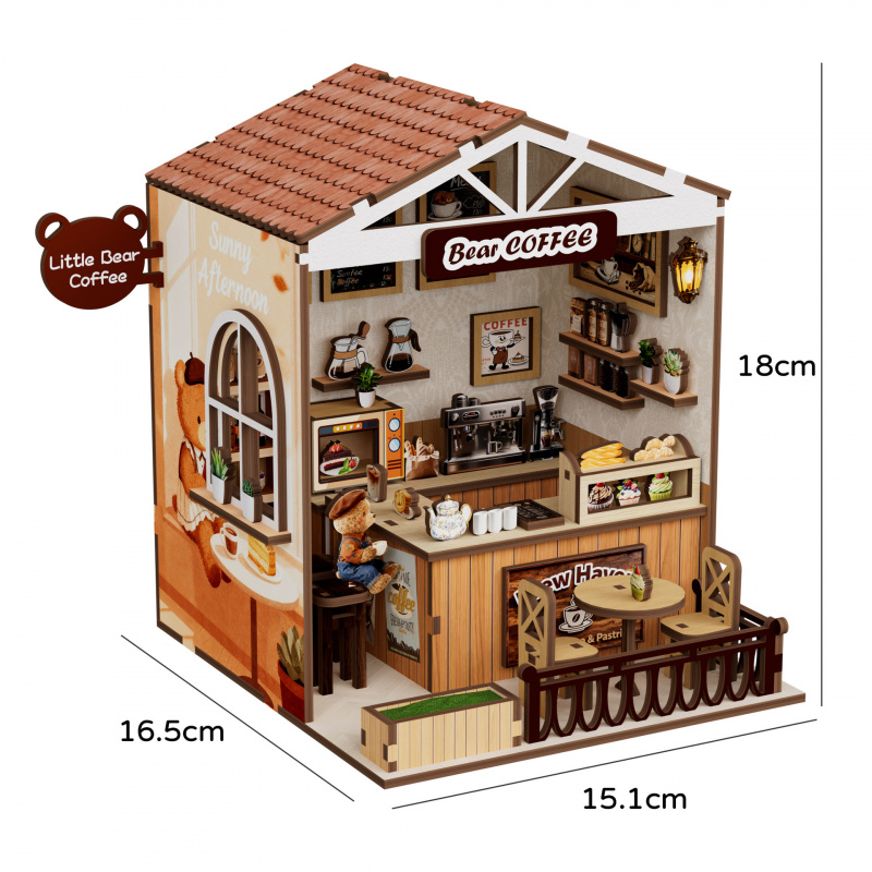 DIY Wooden Miniature House Cof - đánh giá và giá Model Kit House